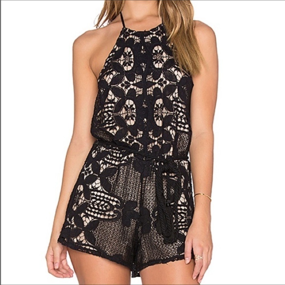 Miguelina Harriet Cotton Lace Silk Lined Romper Sm